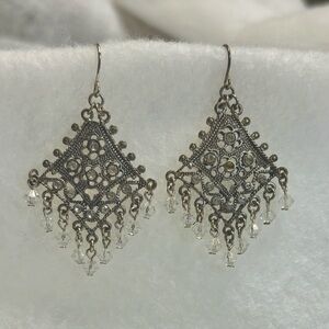 Vintage Chandelier Beaded Earrings Art Deco EUC